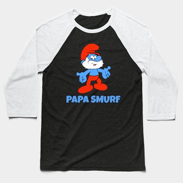 Papa Smurf Baseball T-Shirt by Creatifyty